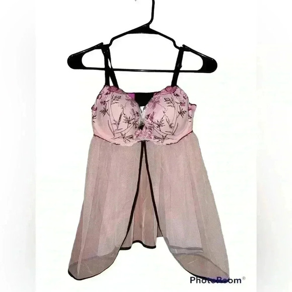 NWOT Victoria’s Secret Pink Babydoll Lingerie Bra Top Size 34D - Picture 1 of 4